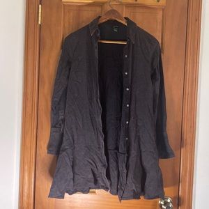Black long sleeved button up dress black washed